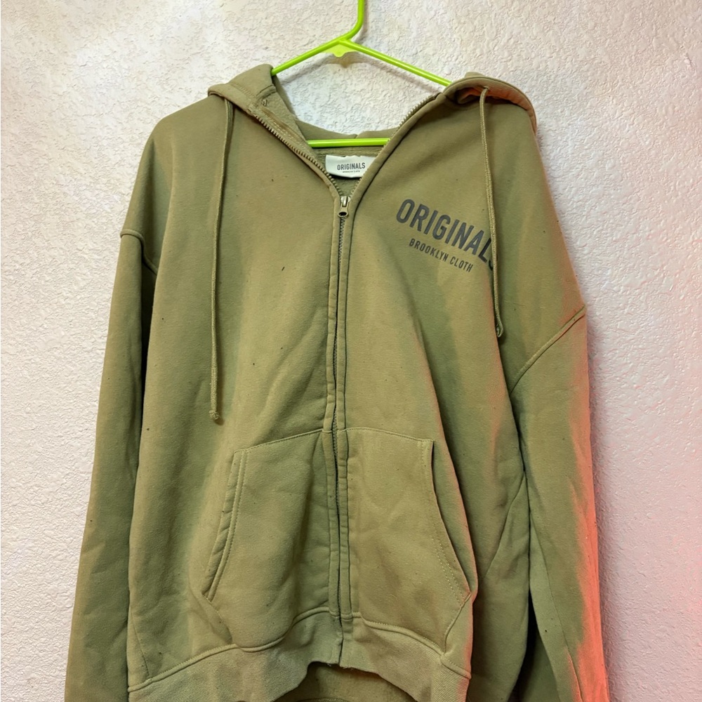 Brooklyn Cloth Olive Green Zip-Up Hoodie